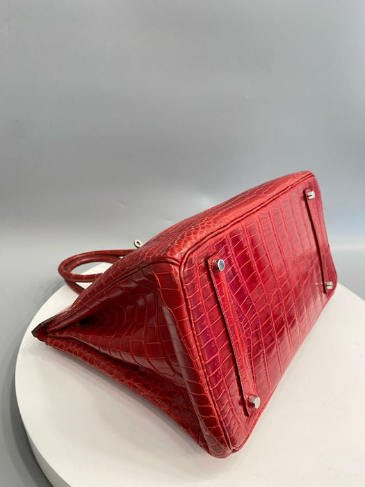 Hermes Birkin 35 in Braise Shiny Porosus Phw