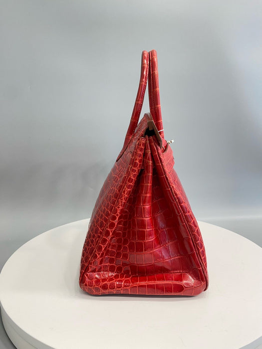 Hermes Birkin 35 in Braise Shiny Porosus Phw