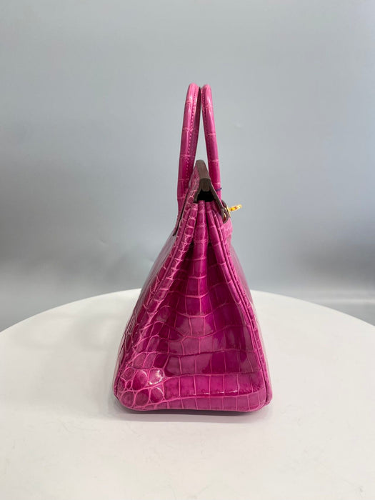 Hermes Birkin 25 in Rose Scheherazade Shiny Niloticus Ghw