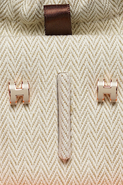 Hermes Mini Pop H Earrings in Marron Glace Rghw (Brand New)