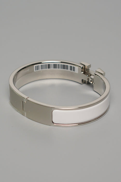 Hermes Clic H Bracelet in Blanc Phw PM (Brand New)