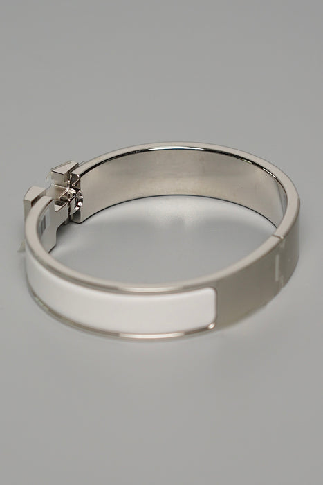 Hermes Clic H Bracelet in Blanc Phw PM (Brand New)