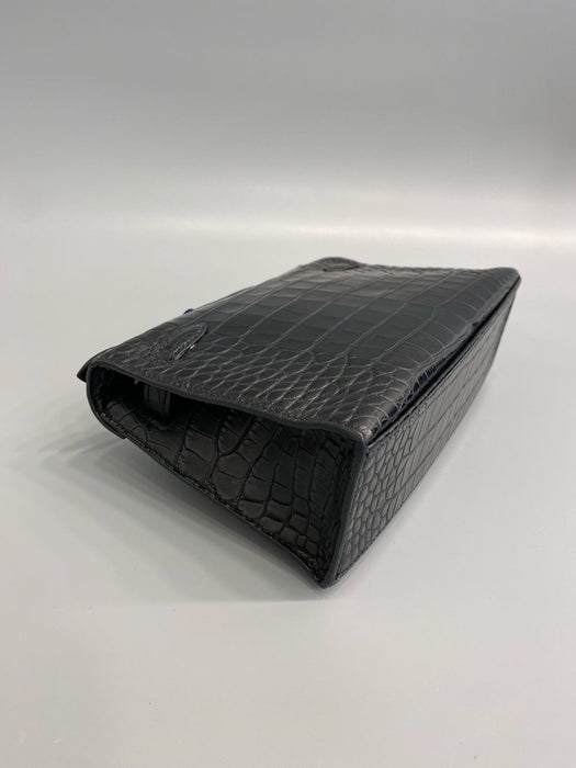 Hermes Kelly Pochette in Black Matte Alligator Ghw