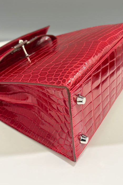 Hermes Kelly 25 in Braise Shiny Niloticus Phw
