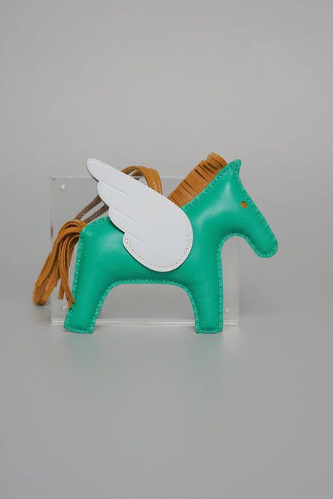 Hermes Rodeo Pegase GM Charm in Menthe/Sesame/Bleu Brume