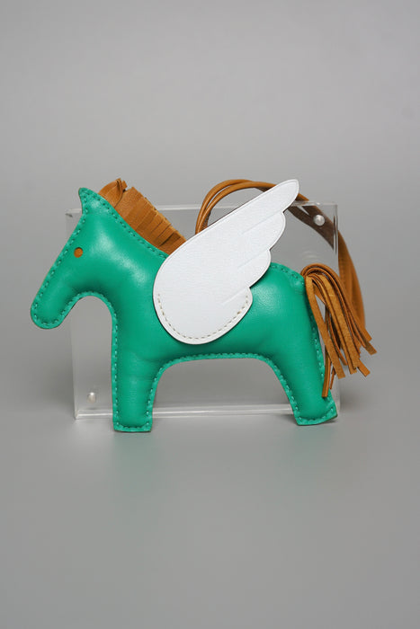 Hermes Rodeo Pegase GM Charm in Menthe/Sesame/Bleu Brume