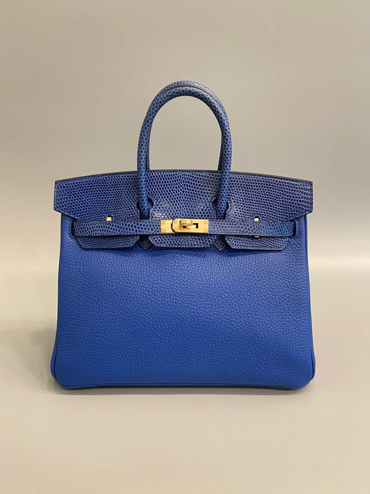 Hermes Birkin 25 Touch in Blue Sapphire Lizard / Blue France Togo Ghw
