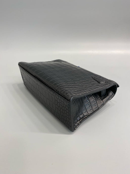 Hermes Kelly Pochette in Black Matte Alligator Ghw