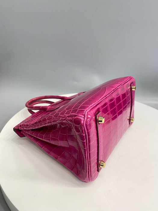 Hermes Birkin 25 in Rose Scheherazade Shiny Niloticus Ghw