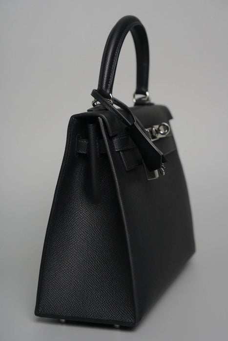 Hermes Kelly 25 II Sellier in Noir Epsom Phw