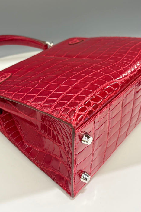 Hermes Kelly 25 in Braise Shiny Niloticus Phw