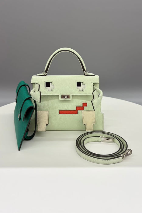 Hermes Kelly Picto in Vert Fizz / Vert Vertigo Phw (Brand New)