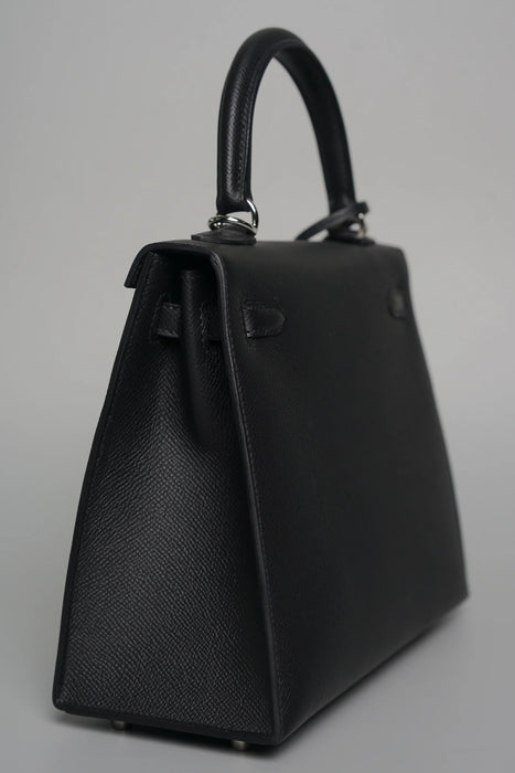 Hermes Kelly 25 II Sellier in Noir Epsom Phw