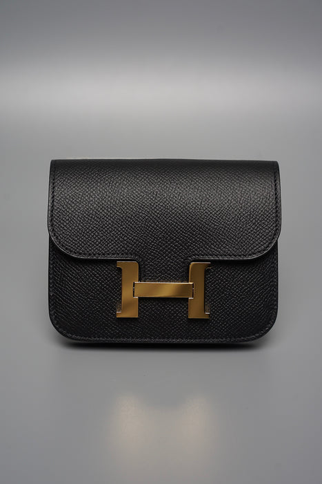 Hermes Constance Slim in Black Ghw