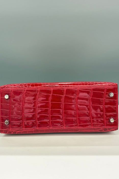 Hermes Kelly 25 in Braise Shiny Niloticus Phw