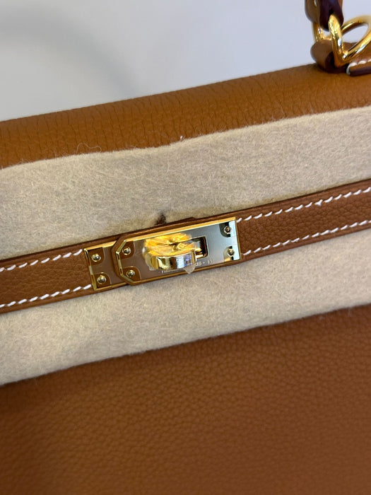 Hermes Kelly 25 Retourne Gold Togo Ghw (Brand New)