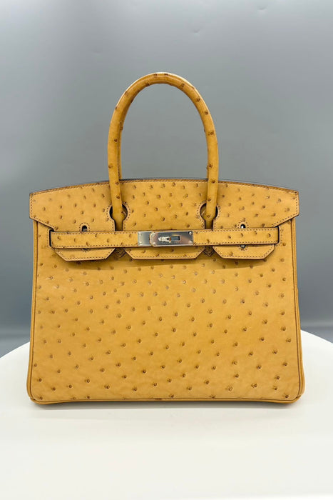 Hermes Birkin 30 in Tabac Camel Ostrich Phw
