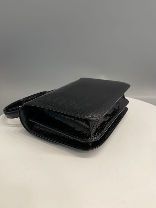 Hermes Constance 24 in Black Shiny Croc Ghw