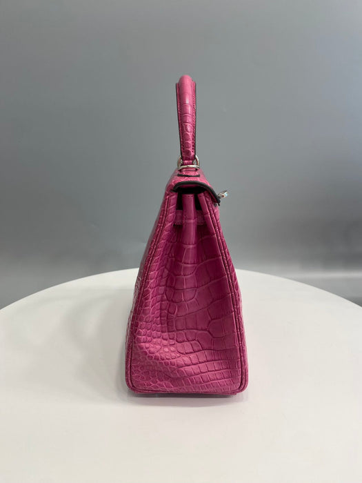 Hermes Kelly 25 in Rose Poupre Matte Alligator Phw