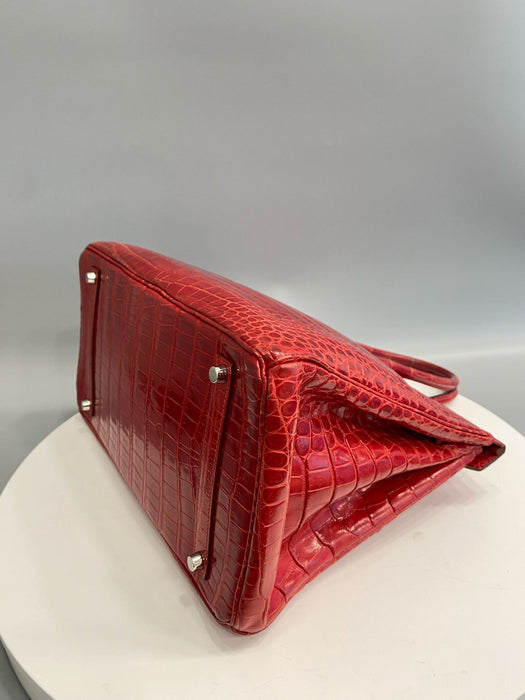 Hermes Birkin 35 in Braise Shiny Porosus Phw