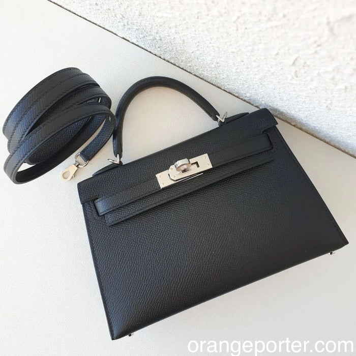 Hermes Kelly 20 in Noir Epsom Phw (Brand New)