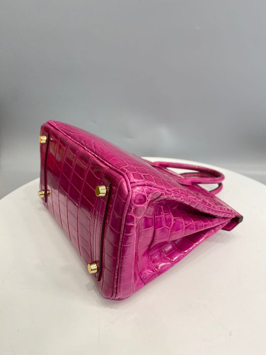 Hermes Birkin 25 in Rose Scheherazade Shiny Niloticus Ghw