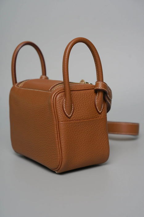 Hermes Mini Lindy II in Gold Ghw