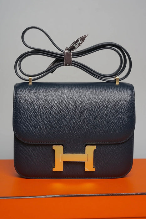 Hermes Constance 18 in Bleu Indigo Epsom Ghw