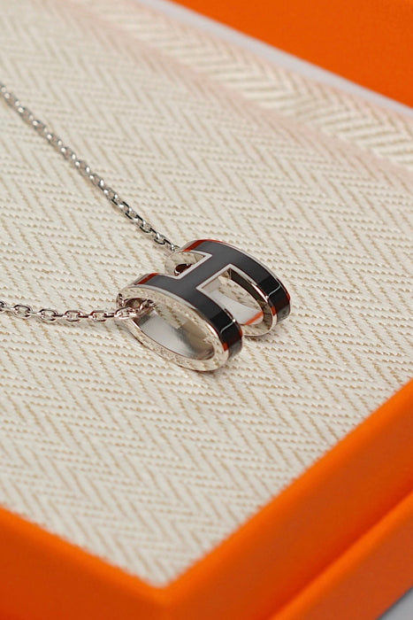 Hermes Mini Pop H Pendant in Noir Phw (Brand New)