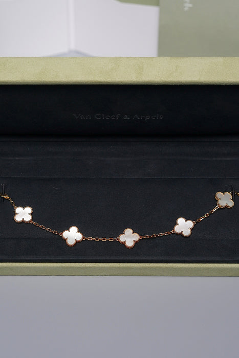 VCA Vintage Alhambra Bracelet White MOP, 5 Motifs