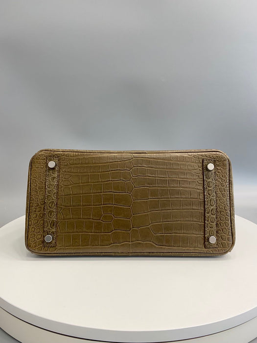 Hermes Birkin 30 in Gris Elephant Matte Porosus Phw