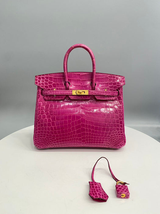 Hermes Birkin 25 in Rose Scheherazade Shiny Niloticus Ghw