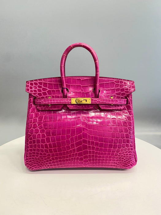Hermes Birkin 25 in Rose Scheherazade Shiny Niloticus Ghw