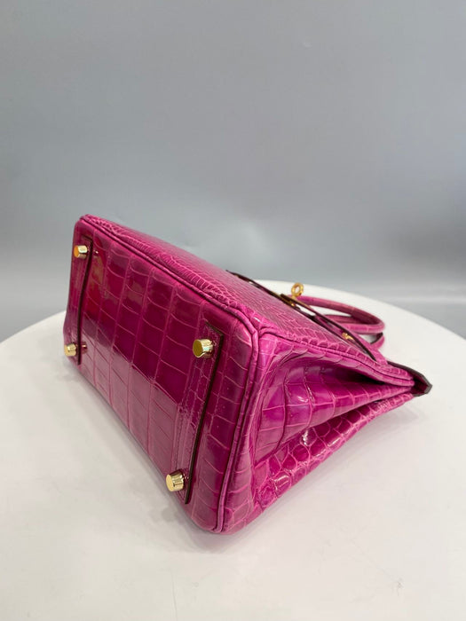 Hermes Birkin 25 in Rose Scheherazade Shiny Niloticus Ghw