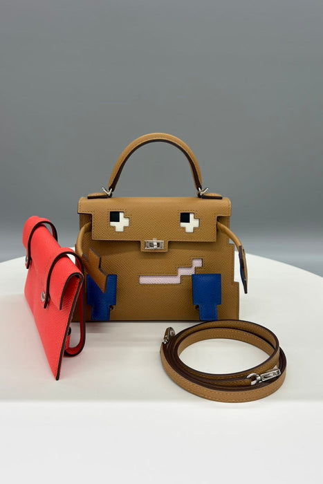 Hermes Kelly Picto in Biscuit / Mauve Pale / Rose Texas Phw (Brand New)