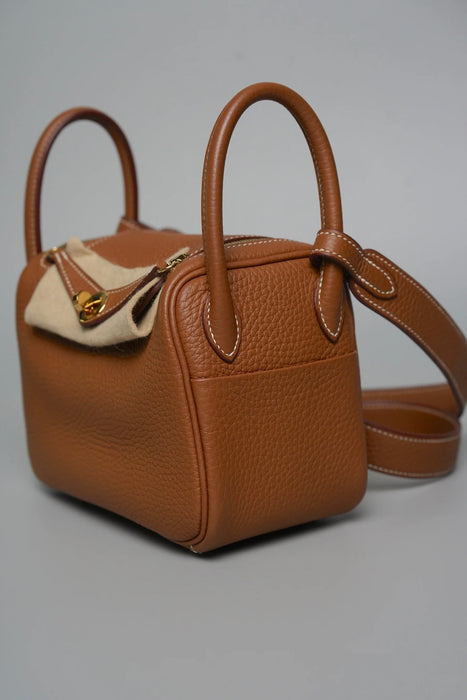 Hermes Mini Lindy II in Gold Ghw