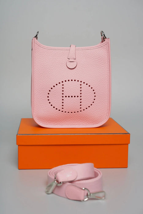 Hermes Mini Evelyne in Rose Sakura Phw (Brand New)