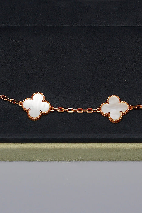 VCA Vintage Alhambra Bracelet White MOP, 5 Motifs