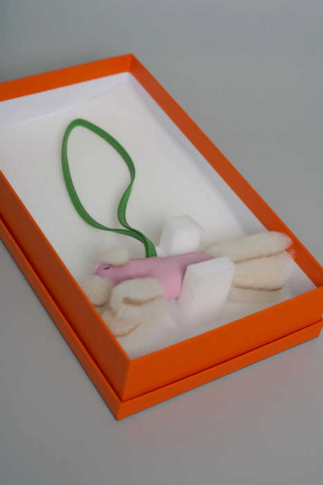 Hermes Budy Charm in Mauve Sylvestre / Vert Yucca (Brand New)