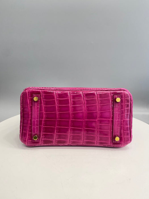 Hermes Birkin 25 in Rose Scheherazade Shiny Niloticus Ghw