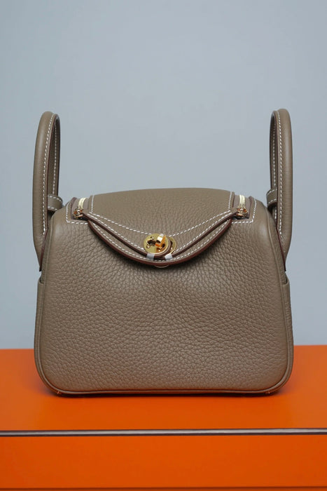 Hermes Mini Lindy II in Etoupe Ghw (Brand New)