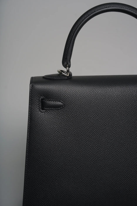 Hermes Kelly 25 II Sellier in Noir Epsom Phw
