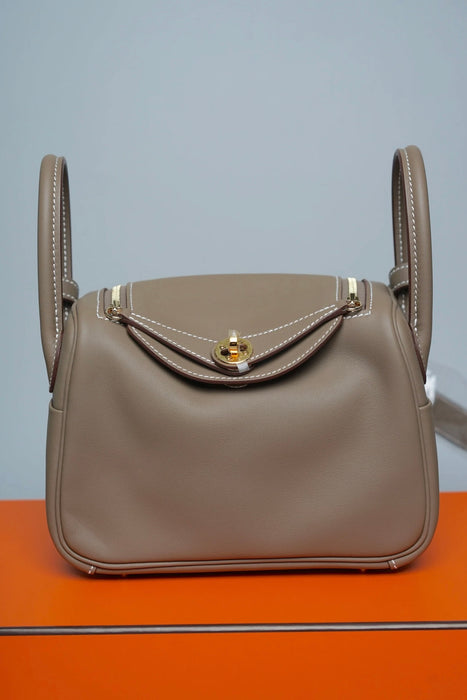 Hermes Mini Lindy II in Etoupe Swift Ghw (Brand New)