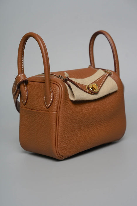 Hermes Mini Lindy II in Gold Ghw