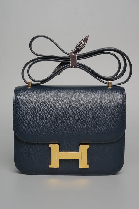 Hermes Constance 18 in Bleu Indigo Epsom Ghw