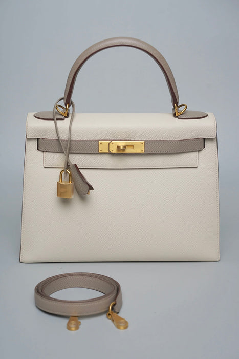 Hermes Kelly 28 HSS in Craie x Gris Asphalt Bghw