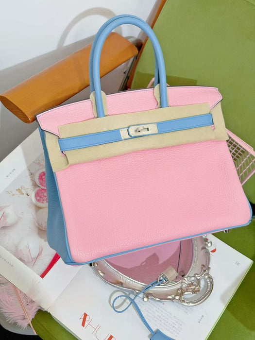 Hermes Birkin 30 HSS in Rose Sakura x Blue Atoll Clemence Phw (Brand new)