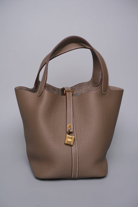 Hermes Picotin 22 in Etoupe Ghw (Brand New)