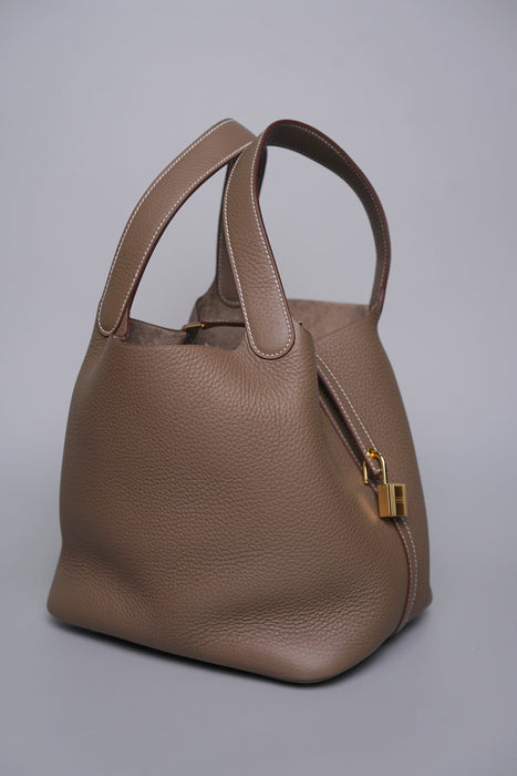 Hermes Picotin 22 in Etoupe Ghw (Brand New)
