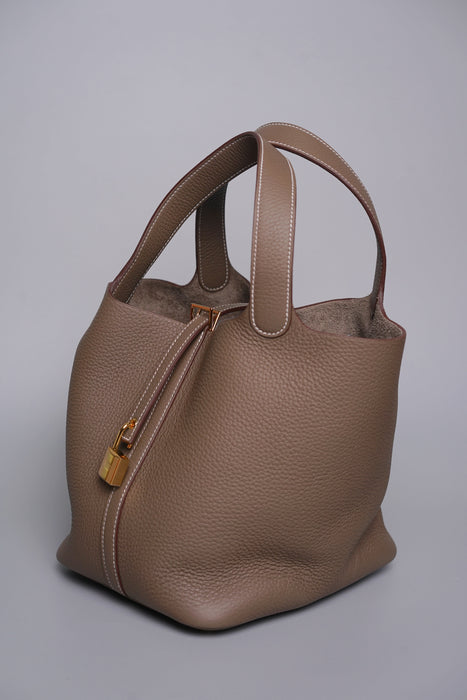 Hermes Picotin 22 in Etoupe Ghw (Brand New)